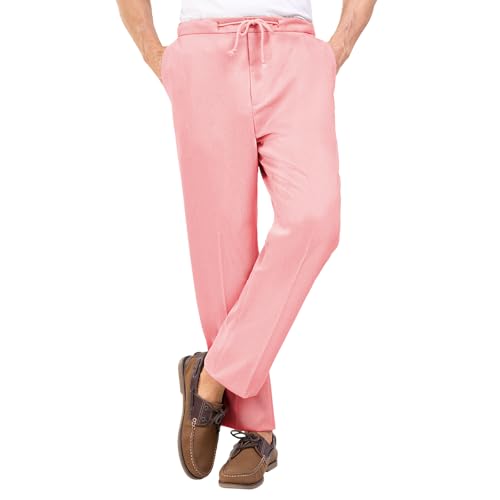 Image of James Holton Men's Comfort Leisure Trousers Stretch Waist Pants with Drawstring & Button Fastening 32 Waist & 31 Inside Leg