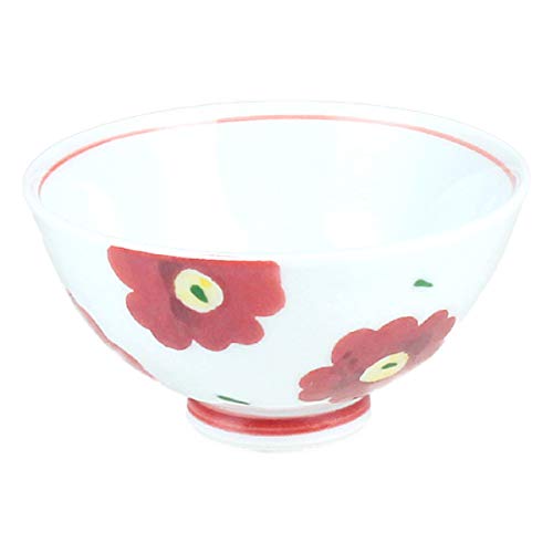 ランチャン(Ranchant) 飯碗 ミニ 茶碗 (赤) マルチ フラワー N912439 φ10.4×5.3cm 波佐見焼 日本製