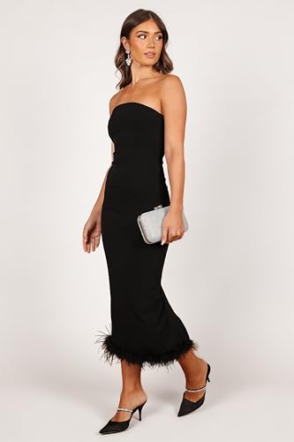 Petal & Pup Women's Clara Feather Trim Midi Dress3