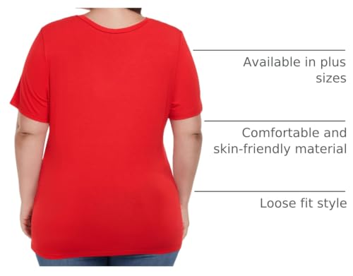 Image of ForHailey Women's Plus Size V Neck Tops Summer Short Sleeve T Shirt