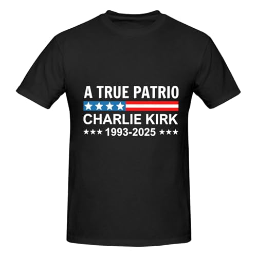 A True Patriott Charlie Kirk Vintage T-Shirt - Classic Fit, Crew Neck, Adultblack4