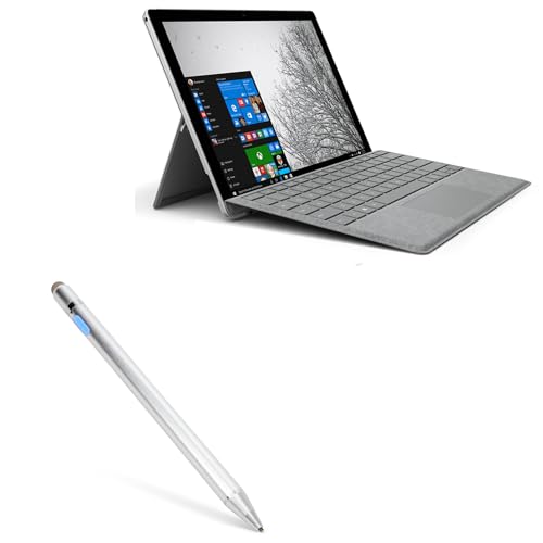 BoxWave Stylus Pen Compatible with Microsoft Surface Pro 4 - AccuPoint Active Stylus, Electronic Stylus with Ultra Fine Tip - Metallic Silver