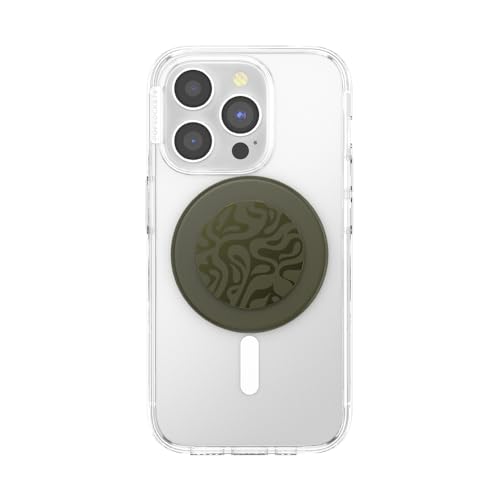 Image of PopSockets Phone Grip for MagSafe, Magnetic Holder, Phone Stand, Green - Alum Swirl