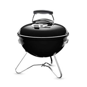 Weber Smokey Joe Houtskoolbarbecue, 37 Centimeter | Draagbare Barbecue Met Deksel En Poten Van Verguld Staal | Compacte, Vrijstaande Outdoor Oven En Kookplaat – Zwart (1111004)