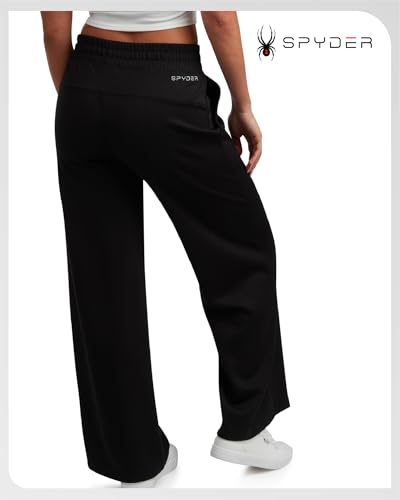 Spyder Womens Pants - Double Knit Wide Leg Pants Woman with Pockets Drawstring Waistband Joggers Sweatpants Women2