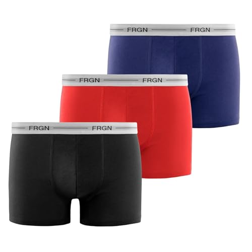 Boxer Enfant Coton, Calecon Garçon, Uni, Hypoallergénique et Confortable (Lot de 3), Rouge Taille 14 ans/16 Ans