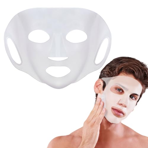Image of Large Silicone Face Mask Cover, Reusable Silicone Mask Cover 3D Facial Mask Cover for Man Women Moisturizing Face Mask Holder for Sheet Mask
