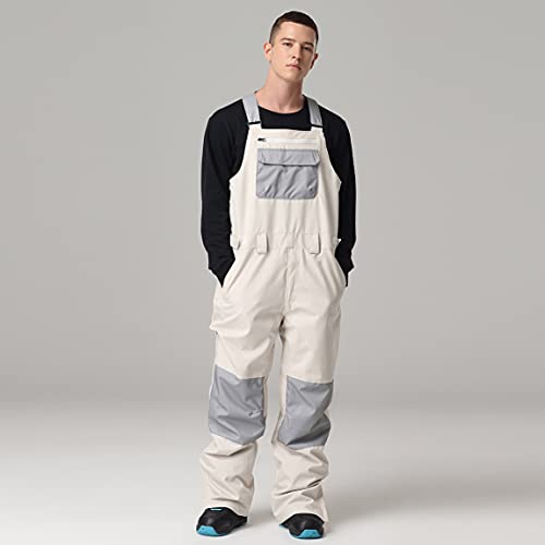 Searipe Women And Mens Snow Bibs Adjustable Overalls Pants Wear-Resistant Bib Hiking Climbing Insulated Ski Pants(K05White,Xl) #TOP1