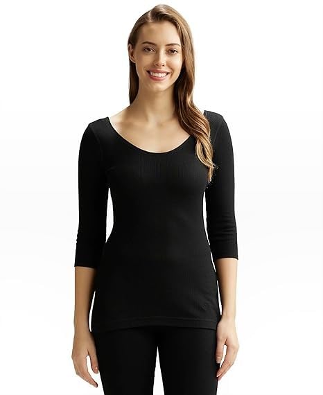 Image of Jockey 2503 Women Extra Warmth Super Combed Cotton Rich Three Quarter Sleeve Thermal Top with StayWarm Technology