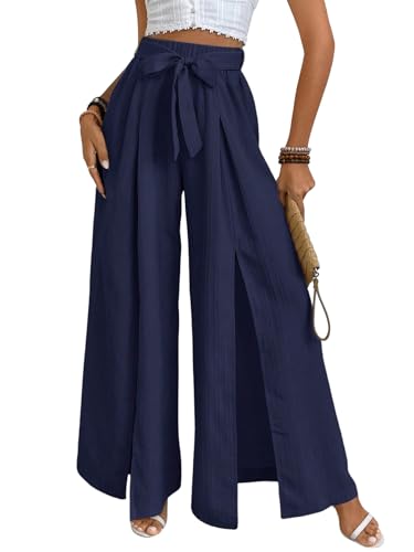 Pantalon jambe large femme léger pour dissimuler les rondeurs