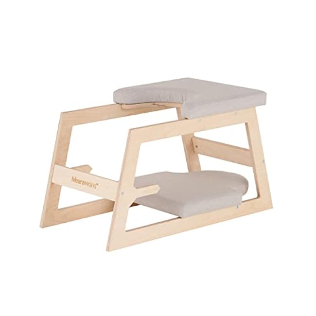 Wooden Reverse Yoga Bench - Yoga Chair for Reverse Positions, Yoga and Fitness - Support for Sirsasana, Reverse Poses Upside Down (Natural Version)