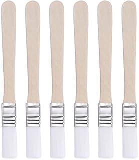 sourcing map 0.5" Width Small Paint Brush Nylon Bristle with Wood Handle Painting Tool for Wall, Door, Cabinets, Furniture, Fences, White 6Pcs