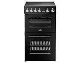 New World NW FDO 444412056, 50E,50cm, LED Clock & Programmable Timer, Electric, Four Zone Ceramic Double Oven Freestanding Black Cooker- HxWxD (90x49x59cm) - 1 Year Warranty