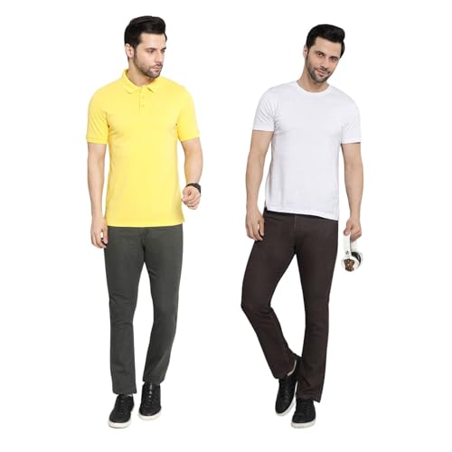 Image of DAIS Men's Stretchable Slim Fit Mid Rise Jeans, Pack of 2, (Combo of 2 Jeans)