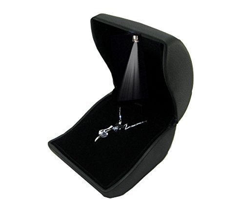 Lily Treacy Pu Leather Jewelry, Earrings,Coin,Pendant, Necklace Box Case With Light Up For Wedding, Engagement, Gift #TOP5