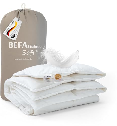 BEFA SOFT Daunendecke Ganzjahr 135x200 cm | Federbettdecke 90% Federn...