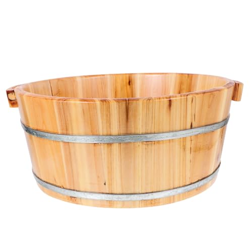 Ipetboom 足 浸し 洗面器 木製 足 スパ バス バレル 足 洗濯 浴??槽 足 バケツ 用 ホーム スパ サウナ ペディキュア デッド スキン リムーバー