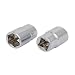 New Lon0167 3/8-inch Square Drive 13mm Hex 6 Point Shallow Impact Socket Silver Tone 2pcs(3/8-Zoll-Square-Drive-13mm-Sechskant 6-Punkt-Shallow-Impact-Buchse Silberfarbe 2St