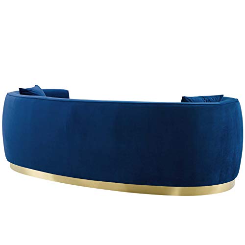 Modway EEI-3408-NAV Resolute Curved Performance Velvet Sofa, Navy by Modway - Image 4