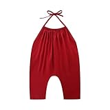 JingleBaBa Summer Kids Backless Strap Romper Loose Fitting Harem Pants Jumpsuits Toddler Halter Outfit For Girls 3-4T