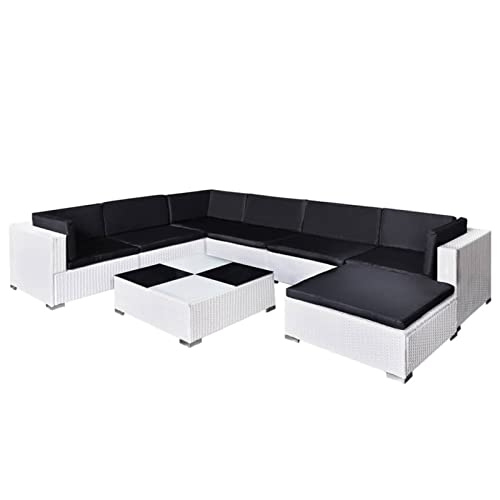 Festnight Gartenlounge Poly Rattan 8-TLG. LoungeSet Rattan...