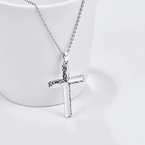 PRAYMOS Cross Necklace for Women Men 925 Sterling Silver Simple Dainty Cross Necklace Women Christian Religious Jewelry Gifts2
