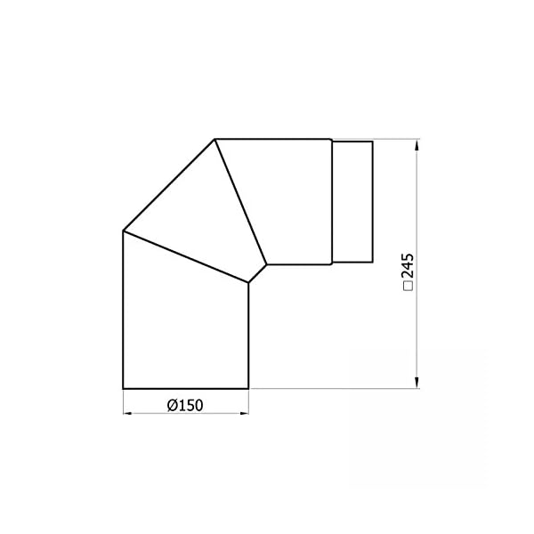 raik SH019-150-sw Raik Rauchrohrbogen/Ofenrohr 150mm - 90° schwarz – Bild 5