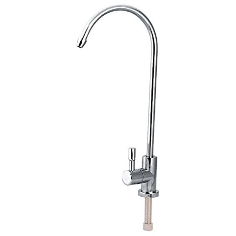 Faucet Tap - 1/4'' Stainless Steel Kitchen Sink Faucet Tap Chrome Reverse Osmosis RO Drinking Water Filter Cover