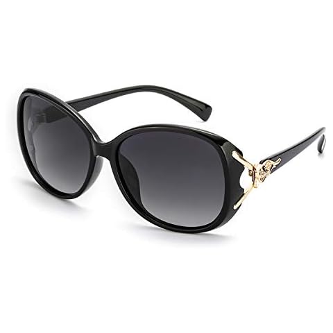 FIMILU Classic Oversized Sunglasses for Women, Polarized Lenses UV400 Protection Fashion Retro Eyewear (Black) Cover