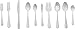 AmazonBasics 65-Piece Stainless Steel Flatware Silverware Set with Round Edge, Service for 12