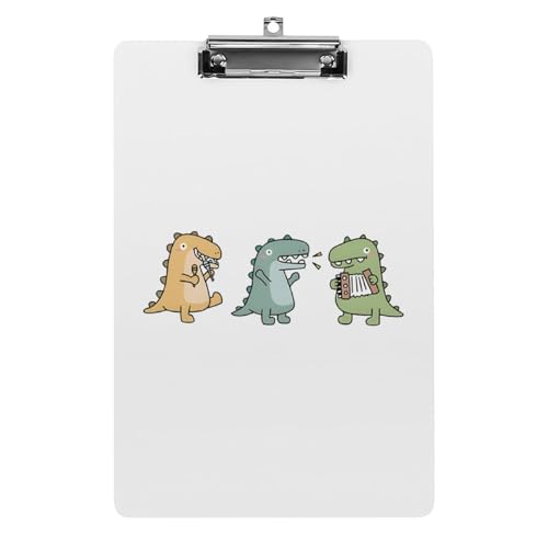 3匹 恐竜が かわいい A4 クリップボード バインダークリップ クリップファイル ファイルボード スケッチボード カルテ記入用 下敷き 書類整理 メモ帳 保管 オフィス用品 用箋ばさみ 用箋挟み 多機能 シンプル 便利