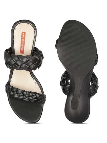 Image of Bata Womens CARLY WEDGE MULE Heels, Black, (7716812)