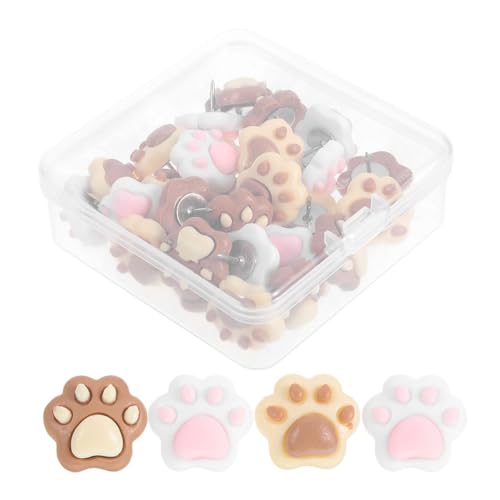 VILLFUL 50 chinchetas Decorativas con Forma de Gato, con Forma de Huella de Pata, para Fotos, mapas, Notas, tablones de anuncios, tableros de Corcho, Accesorios de Oficina.
