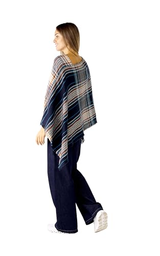 Image of Women's Shawl Wrap Poncho Ruana Cape Cardigan Sweater Open Front for Fall Winter Spring