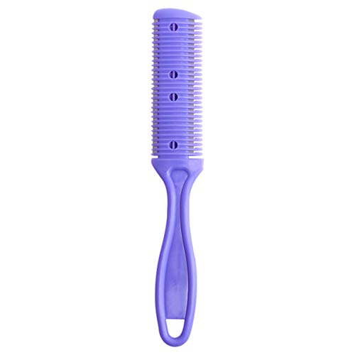 FRCOLOR Hair Cutter Comb Double Side Haircut Scissors Hair Cutting Razor Comb for Both Long and Short Hair(Purple)