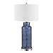 SAFAVIEH Lighting Collection – Set of 2 Glass Bottle Blue 30-Inch Table Lamps, LED Bulbs Included, Coastal Bedroom Living Room Home Office (LIT4157C-SET2)