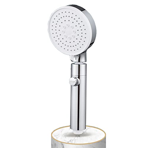 JESMVLPUTD Shower Head with ON/Off Pause Switch, Filter Shower Head for Hard Water to Increase Pressure 3 Modes Spray Function