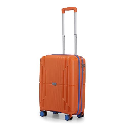 Image of Provogue Lumina Hard-Sided PP 55 Cm Suitcase /Cabin Trolley Bag Small| Expandable Space with 8 Wheels Trolley Bags for Travel |Lightweight with Combination Lock|5 Year Warranty (Burnt Orange)