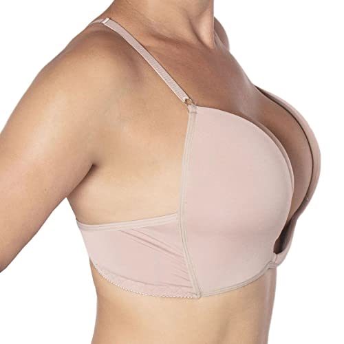 Sutiã Sutien Decote U Profundo Push Up Efeito Magico Modela (Bege, G)