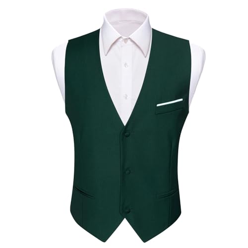 Men’s Solid Silk Satin Vest and Tie Set with Bowtie & Pocket Square – Formal Waistcoat for Wedding Suit or Tuxedo3