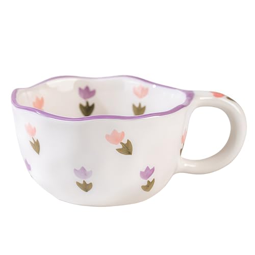 Jaamyears Bouillon Cups - Cuencos de sopa pequeños con asas, taza de sopa para microondas de 300 ml para desayuno, leche, postres, avena
