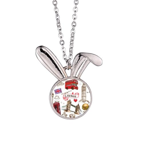 Collier lapin anti-noircissement pendentif cœur pour peaux sensibles sans nickel