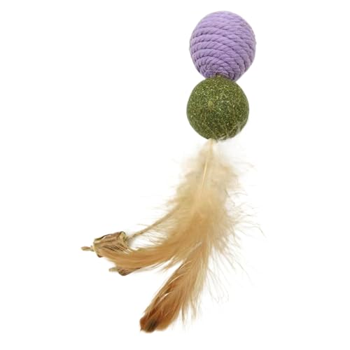 Cat Toy Feather, Interactive Teaser Toy, Pet Play Wand, Stress Relief Kitten Toys, Catnip Ball With Bell, Indoor Outdoor Playtim