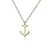 Produktbild Kleine Nautisch Boot Anker Schiff Kette Mit Anhänger Für Damen Poliert 14K Vergoldet Sterling Silber 925 16 In