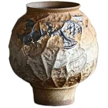 Aimeryup Hotel Vase Rough Ceramic Pottery Jar Big Belly Large Ornament Decor Flower Arrangement Shoe Cabinet ShopSize26X23CM,ColorA