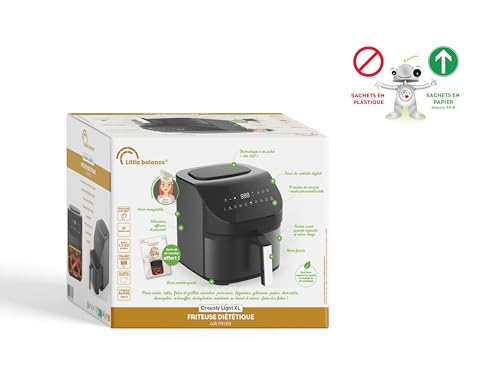 LITTLE BALANCE 8704 Crousty Light XL, Fritteuse ohne Öl, Air Fryer, 10 voreingestellte Programme, 7 Liter für 6 Personen, 1600 W, Schwarz – Bild 7