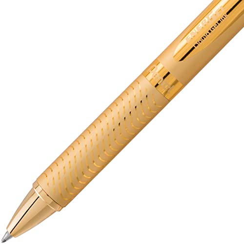 Image of Pentel EnerGel Alloy Retractable Gel Pen, Gold Barrel, Black Ink, Includes Gif Box (BL407XABX)