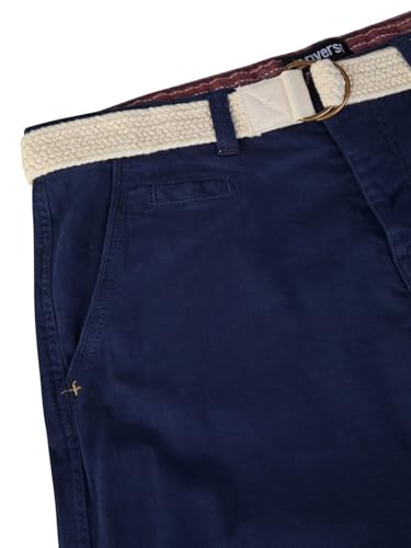 riverso Kurze Hosen Herren Sommer Chino Shorts mit Gürtel Regular Fit RIVHenry Bermuda Stretch, Größe:W 46, Farbe:Dark Navy (19400) 3