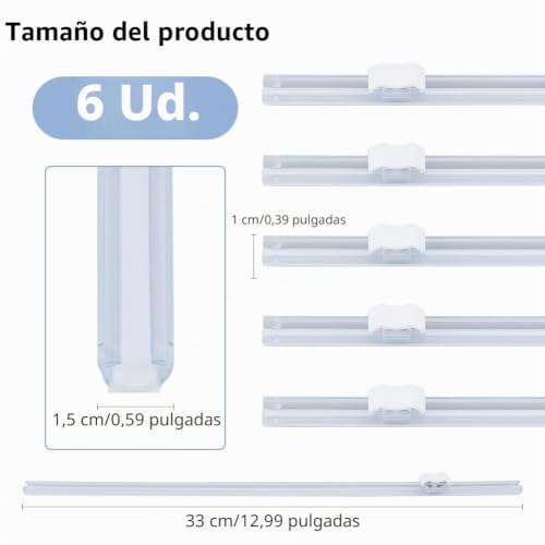 Miniatura 2 de Dicosmetic 6 Cortadores De Láminas De Plástico De 13 Pulgadas, Cortador Deslizante, Cortador De Láminas De Aluminio, Cortador De Láminas De Repuesto, Cortador De Láminas De Alimentos, Autoadhesivo,