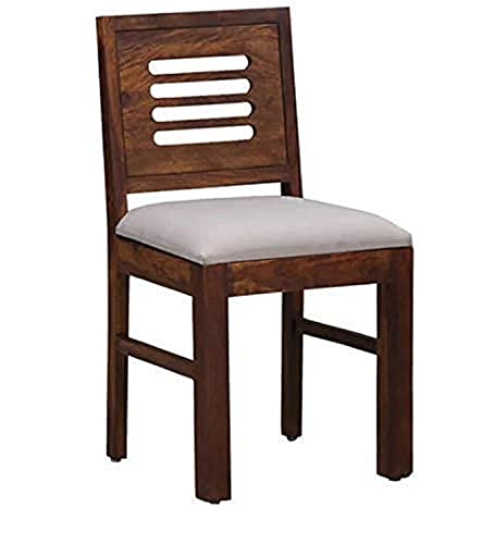 Image of Furniture Sheesham Wood Dining Chairs Set of 4 for Dining Room | Wooden Furniture Cushion Chairs Set for Dinner Room Living Room Home and Office - (Natural Finish) | 1 Year Warranty